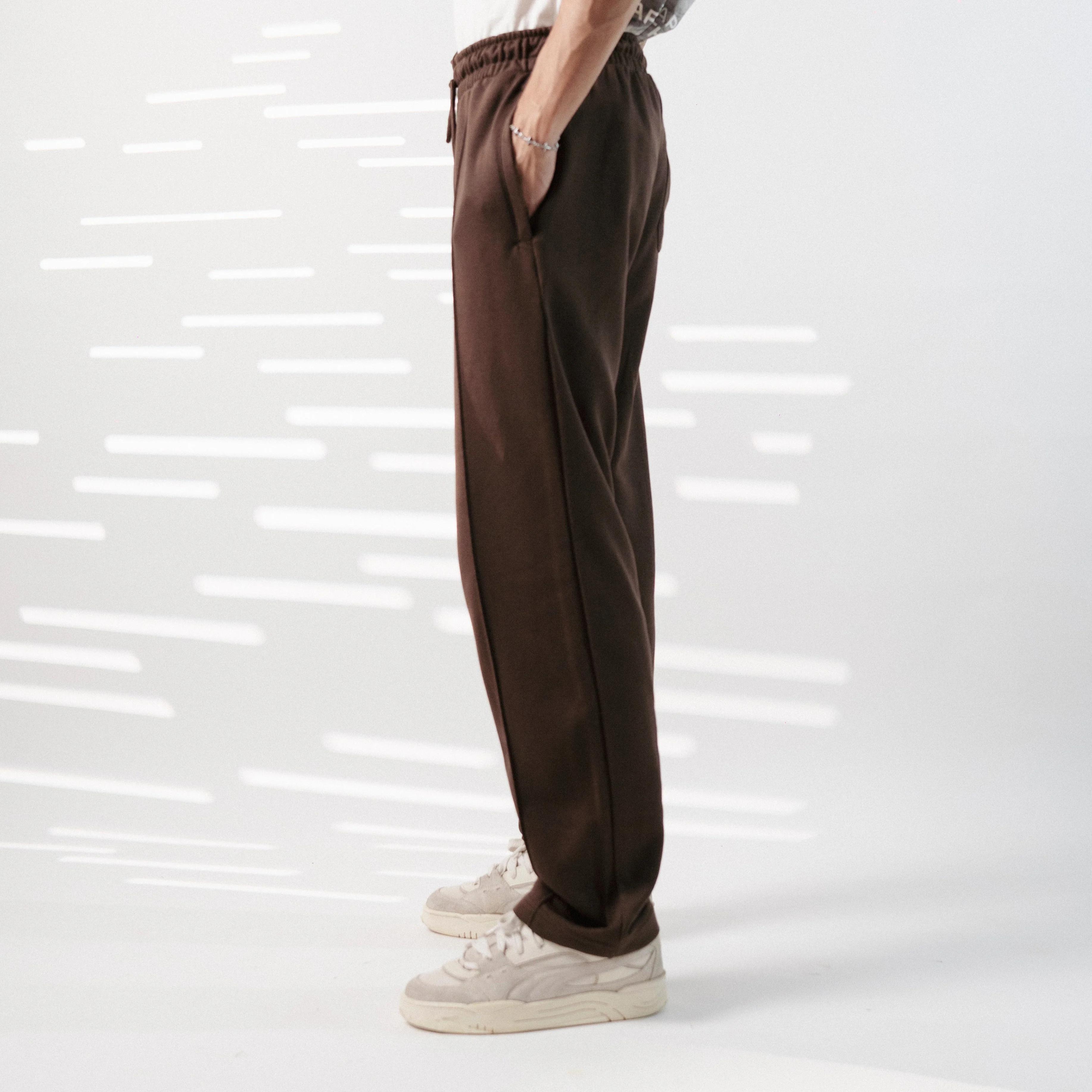 Icons Pleated Trouser - Dark Brown - Image 3